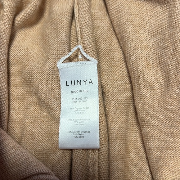 Lunya NWT Women’s Cozy Cotton Silk Relaxed Ankle Pant Lounge, Tan. Drawstring. M - Picture 10 of 13